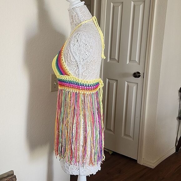 Crochet Boho Hippie Halter Top - Picture 4 of 9